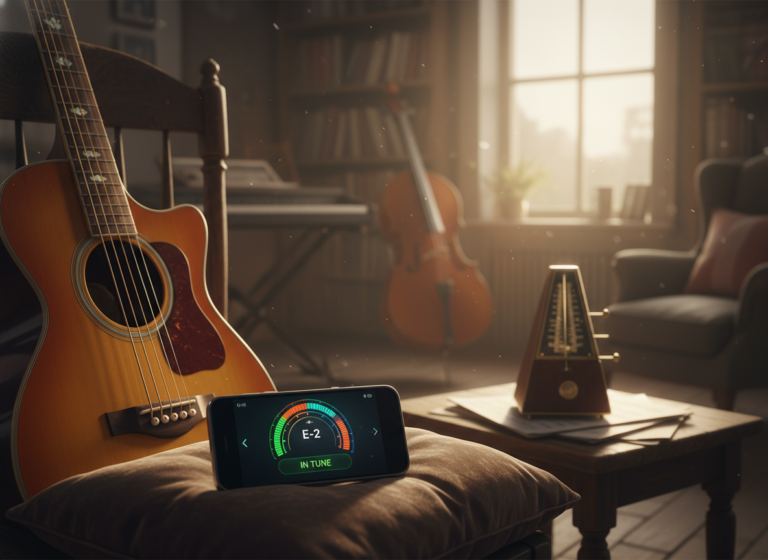 afine grátis seu violão ou guitarra usando o celular